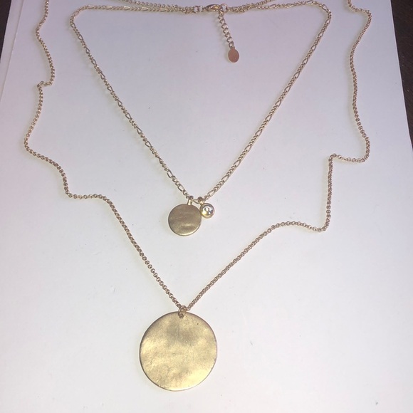 Express Jewelry - Express Satin Soft Gold Tone Double Strand Boho Pendant Necklace